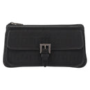 FENDI Zucchino Canvas Pouch Black Silver Auth 148781V-13