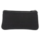 FENDI Zucchino Canvas Pouch Black Silver Auth 148781V-2