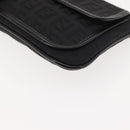 FENDI Zucchino Canvas Pouch Black Silver Auth 148781V-14