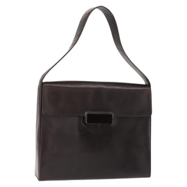 PRADA Shoulder Bag Leather Black Auth 148783