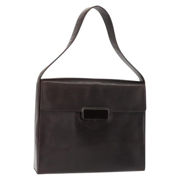 PRADA Shoulder Bag Leather Black Auth 148783