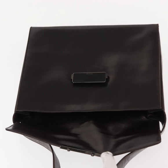 PRADA Shoulder Bag Leather Black Auth 148783