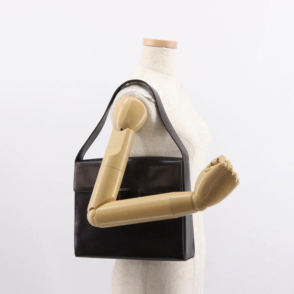 PRADA Shoulder Bag Leather Black Auth 148783