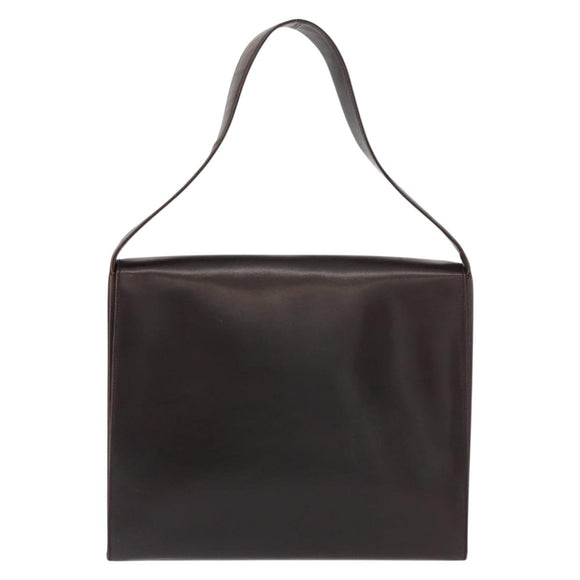 PRADA Shoulder Bag Leather Black Auth 148783