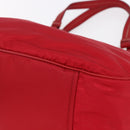 PRADA Shoulder Bag Nylon Leather Red Silver Auth 148785V-9