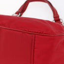 PRADA Shoulder Bag Nylon Leather Red Silver Auth 148785V-15
