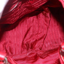 PRADA Shoulder Bag Nylon Leather Red Silver Auth 148785V-11