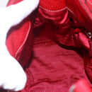 PRADA Shoulder Bag Nylon Leather Red Silver Auth 148785V-20