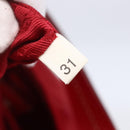 PRADA Shoulder Bag Nylon Leather Red Silver Auth 148785V-12