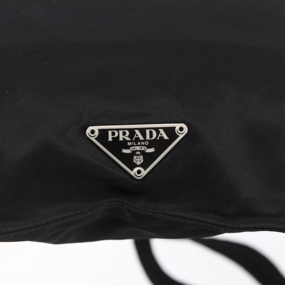 PRADA Shoulder Bag Nylon Black Silver Auth 148790