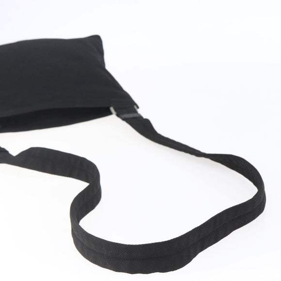 PRADA Shoulder Bag Nylon Black Silver Auth 148790