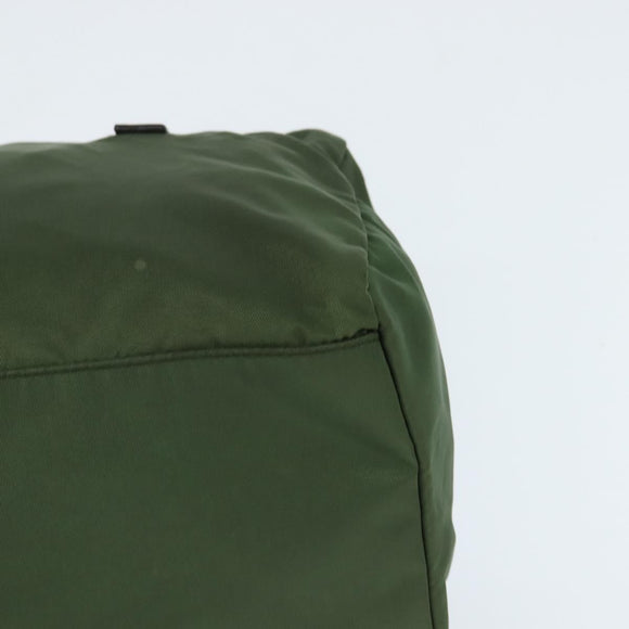 PRADA Shoulder Bag Nylon Khaki Silver Auth 148791