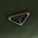 PRADA Shoulder Bag Nylon Khaki Silver Auth 148791-14