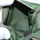 PRADA Shoulder Bag Nylon Khaki Silver Auth 148791-18