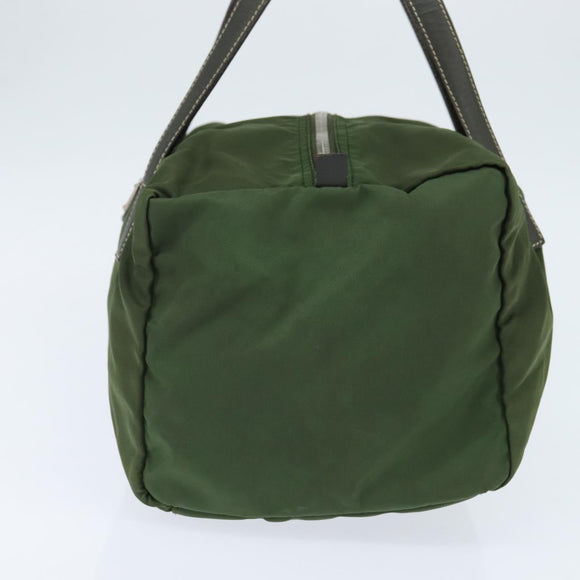 PRADA Shoulder Bag Nylon Khaki Silver Auth 148791
