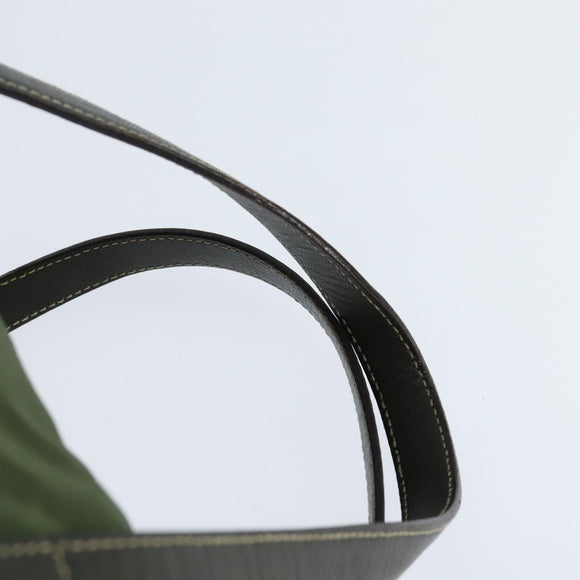 PRADA Shoulder Bag Nylon Khaki Silver Auth 148791