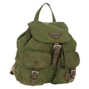 PRADA Backpack Nylon Khaki Silver Auth 148793-1