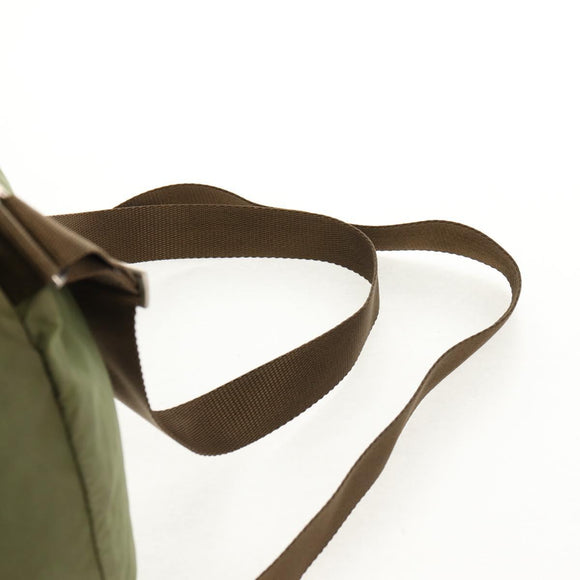 PRADA Backpack Nylon Khaki Silver Auth 148793