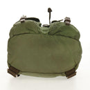 PRADA Backpack Nylon Khaki Silver Auth 148793-6