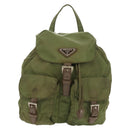 PRADA Backpack Nylon Khaki Silver Auth 148793-13