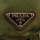 PRADA Backpack Nylon Khaki Silver Auth 148793-24