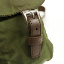 PRADA Backpack Nylon Khaki Silver Auth 148793-25
