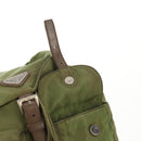 PRADA Backpack Nylon Khaki Silver Auth 148793-26