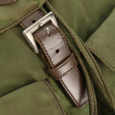 PRADA Backpack Nylon Khaki Silver Auth 148793-10