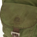 PRADA Backpack Nylon Khaki Silver Auth 148793-2