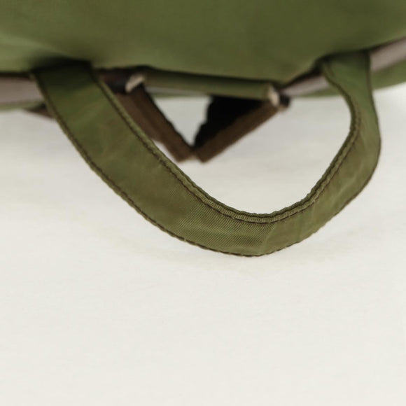 PRADA Backpack Nylon Khaki Silver Auth 148793