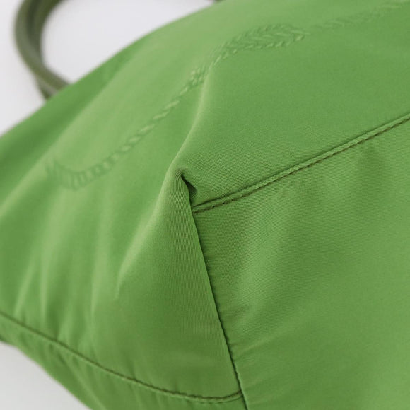PRADA Hand Bag Nylon Green Gold Auth 148794V