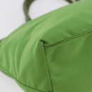 PRADA Hand Bag Nylon Green Gold Auth 148794V-16