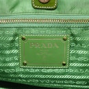 PRADA Hand Bag Nylon Green Gold Auth 148794V-18