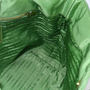 PRADA Hand Bag Nylon Green Gold Auth 148794V-20