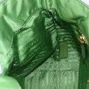 PRADA Hand Bag Nylon Green Gold Auth 148794V-21
