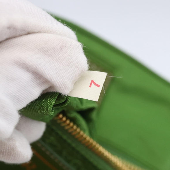 PRADA Hand Bag Nylon Green Gold Auth 148794V
