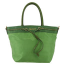 PRADA Hand Bag Nylon Green Gold Auth 148794V-13