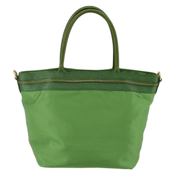 PRADA Hand Bag Nylon Green Gold Auth 148794V - 0