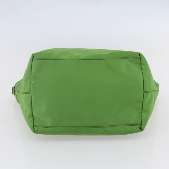 PRADA Hand Bag Nylon Green Gold Auth 148794V