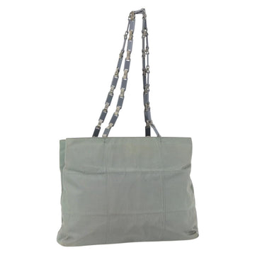 PRADA Shoulder Bag Nylon Gray Silver Auth 148795