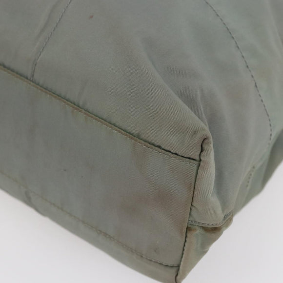 PRADA Shoulder Bag Nylon Gray Silver Auth 148795