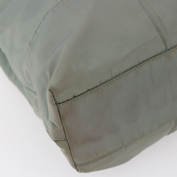 PRADA Shoulder Bag Nylon Gray Silver Auth 148795