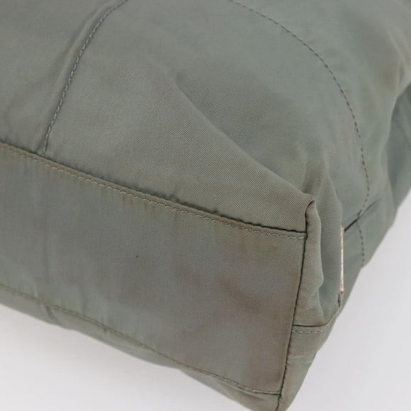 PRADA Shoulder Bag Nylon Gray Silver Auth 148795