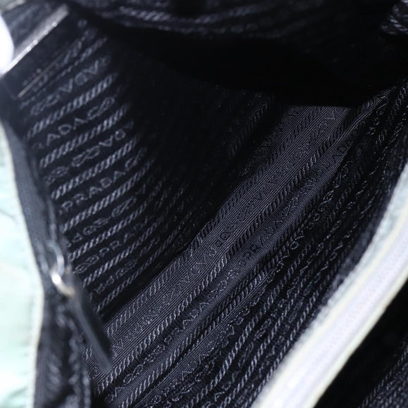 PRADA Shoulder Bag Nylon Gray Silver Auth 148795