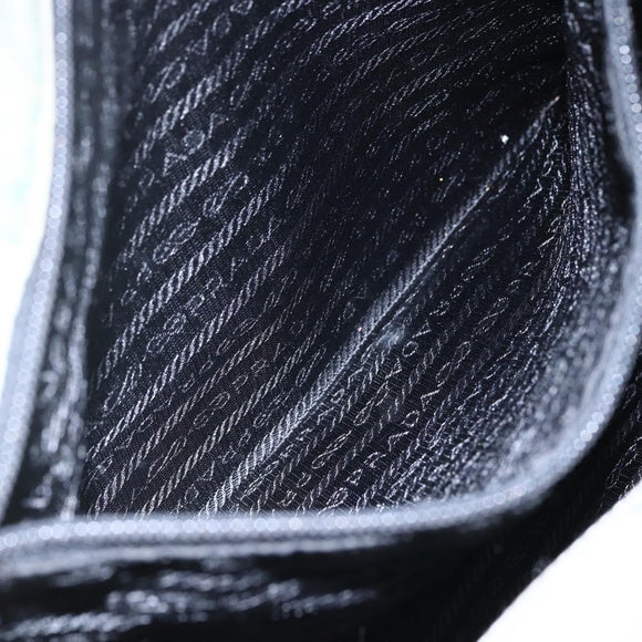 PRADA Shoulder Bag Nylon Gray Silver Auth 148795