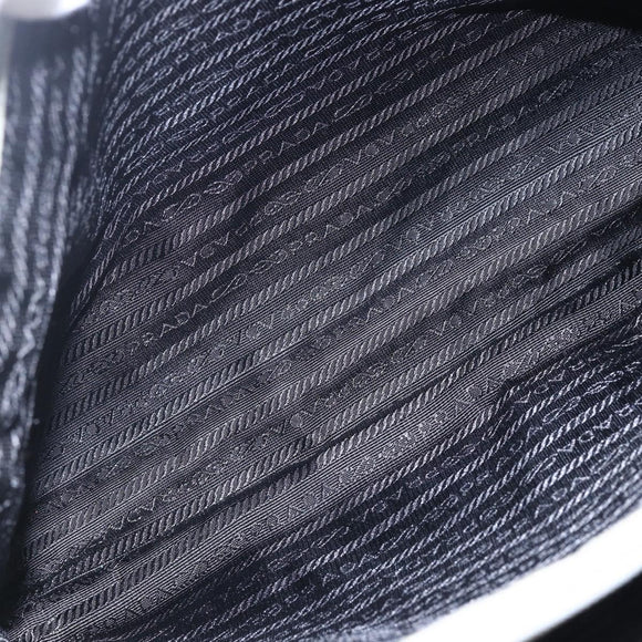 PRADA Shoulder Bag Nylon Gray Silver Auth 148795