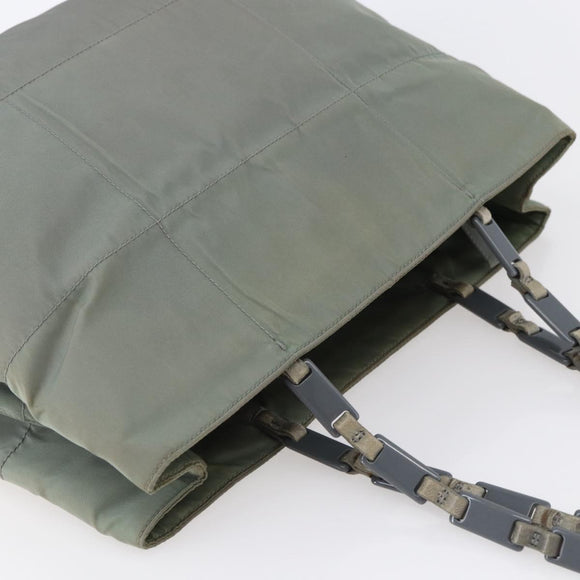 PRADA Shoulder Bag Nylon Gray Silver Auth 148795