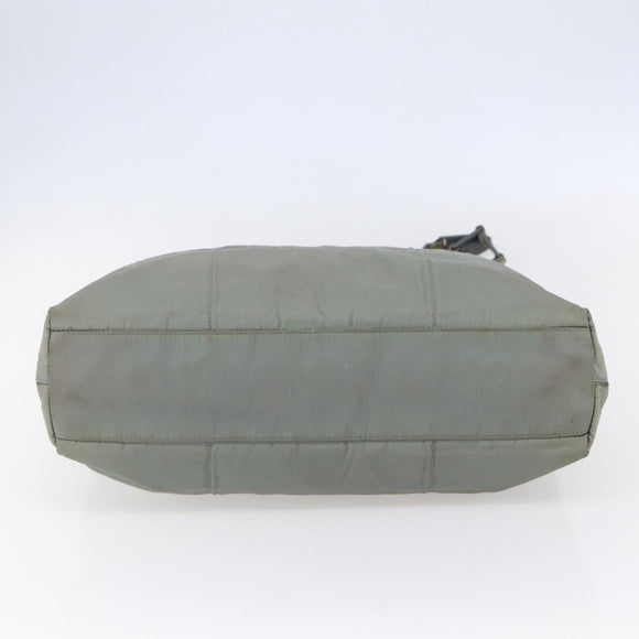 PRADA Shoulder Bag Nylon Gray Silver Auth 148795