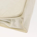 CHANEL Matelasse Chain Shoulder Bag Lamb Skin White Gold CC Auth 148797-15