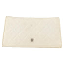 CHANEL Matelasse Chain Shoulder Bag Lamb Skin White Gold CC Auth 148797-13